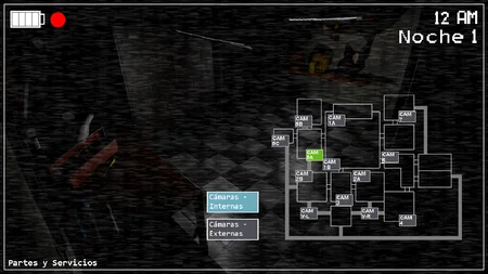 After Nights at Freddy's - Parts and Service room with shadowy animatronic silhouettes