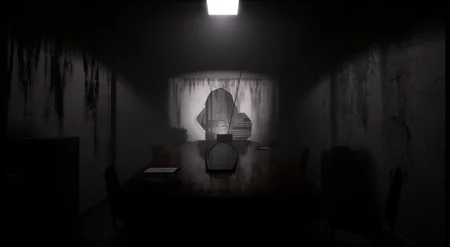 Deteriorated room with dirty walls, broken window, and a table in Final Nights 4