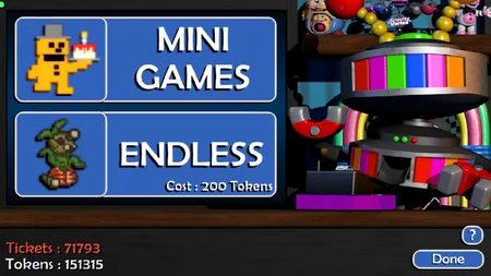 Candy Cadet's menu showing Mini Games and Endless Mode options