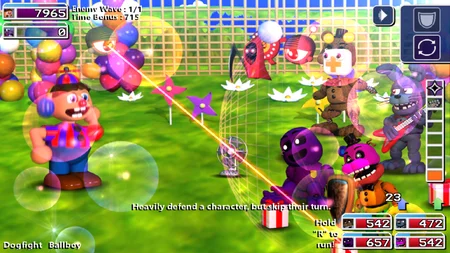 FNAF World Refreshed - Colorful battle in a circus area with unique enemies