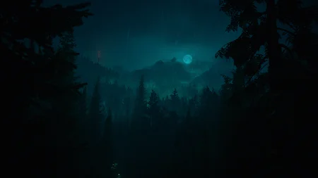 The Barrens - a liminal moonlit forest landscape between life and death in JR's