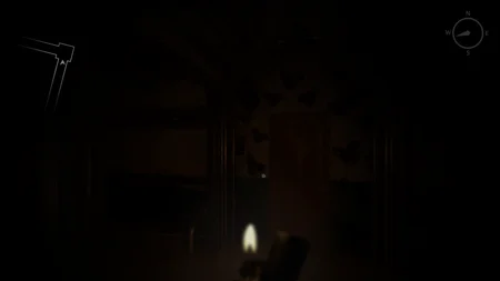 Oblitus Casa tunnel section in first person with lighter and compass visible