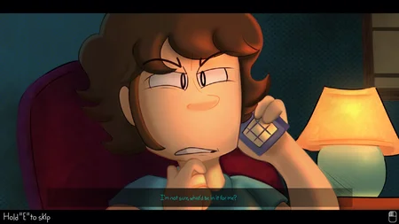 Playtime with Percy visual novel cutscene showing Nick receiving a phone call