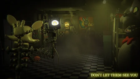 The Glitched Attraction - Nightmare Fredbear lurking in the FNAF 4 bedroom level