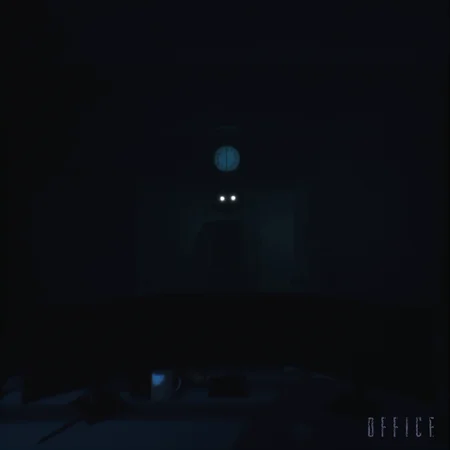 The Joy of Creation Memory 3 Office - glowing eyes visible through a dark doorway